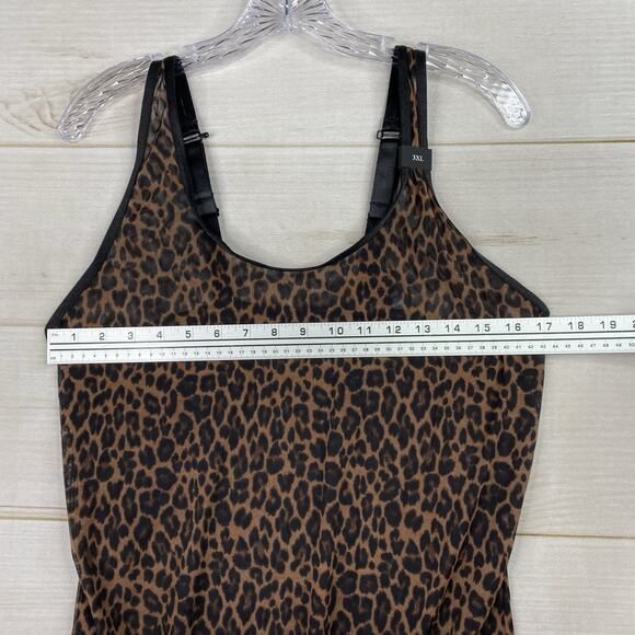 Curvy Couture Bodysuit Size 3XL Leopard Print Mesh Adjustable Stretch Top NWT - Picture 3 of 10
